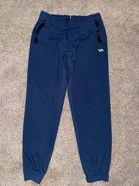RVCA Men's Athletic Jogger Pants Navy Blue Size M